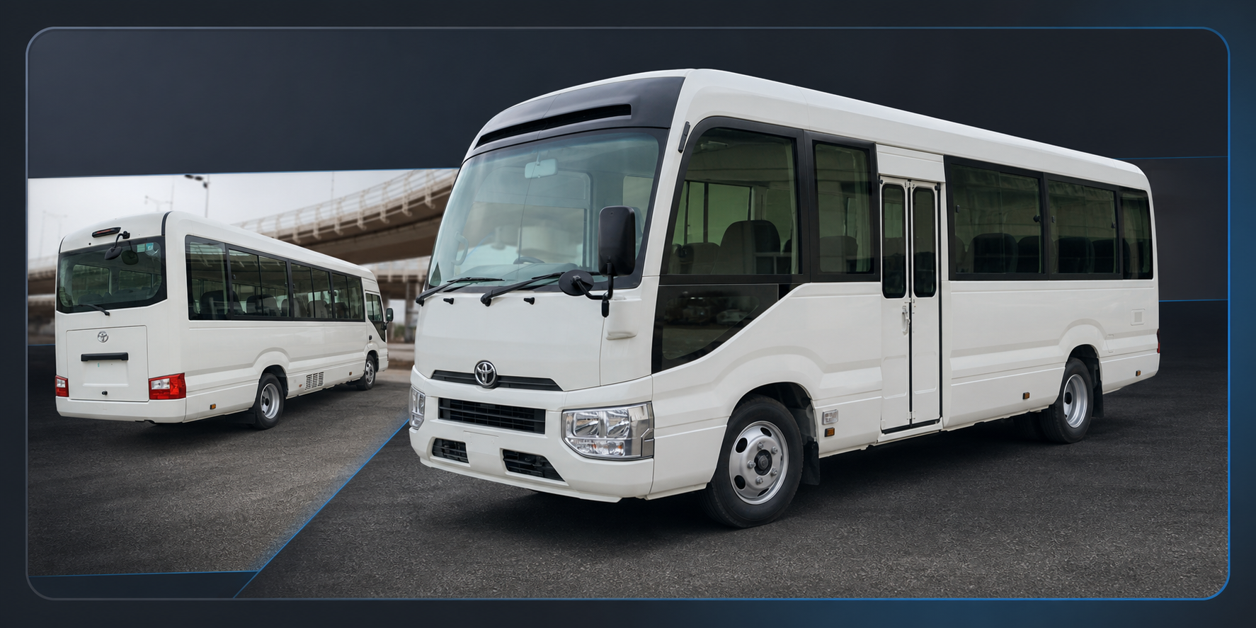 Белый пассажирский автобус Toyota Coaster MURAVTO